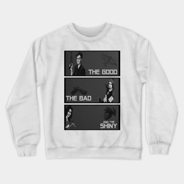 The good,the bad and the SHINY! Crewneck Sweatshirt by kurticide